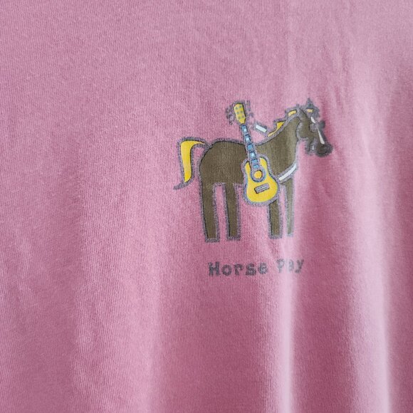 Life is Good Pink Horse Play Distressed Shirt Size Small - Picture 5 of 12